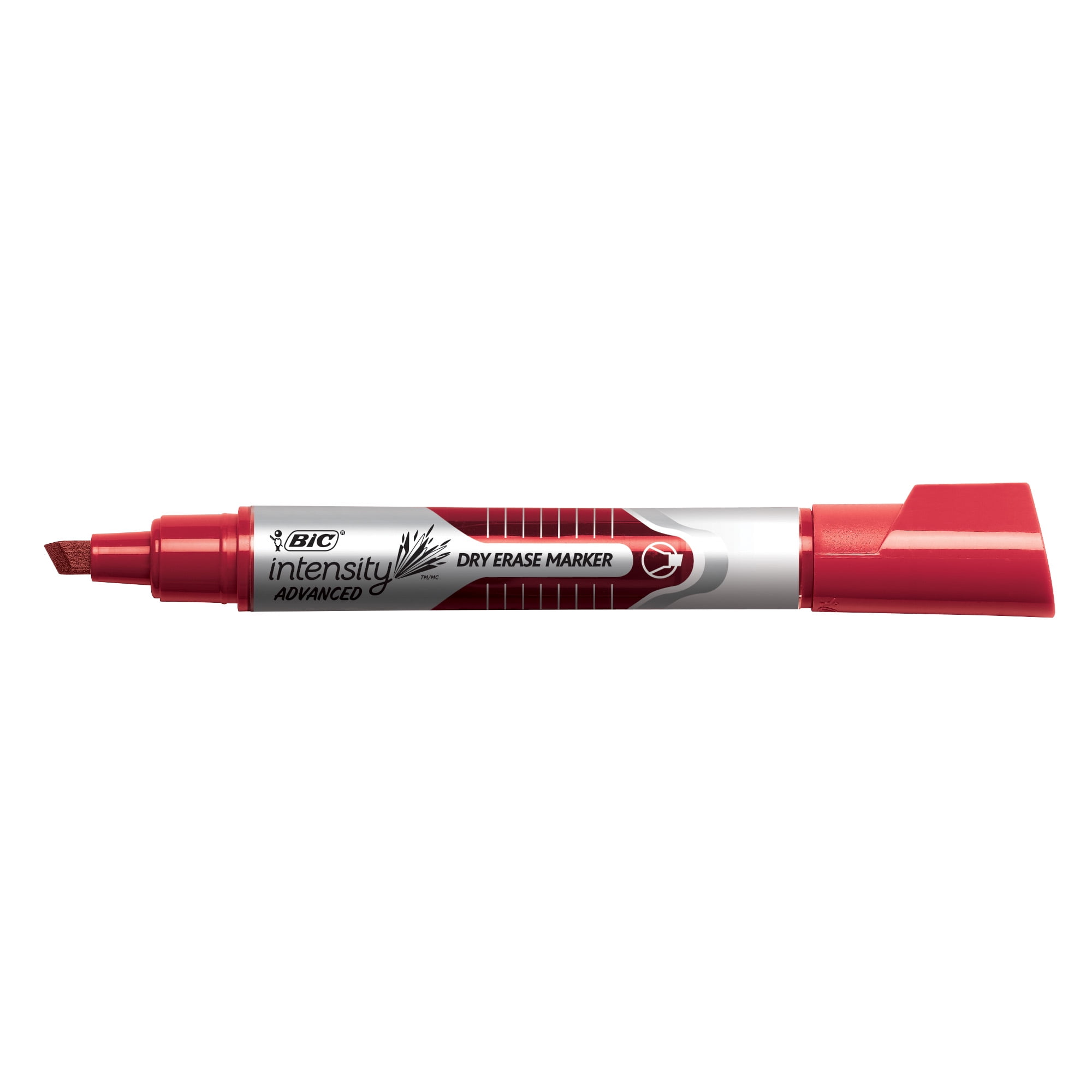 BIC Intensity Advanced Dry Erase Low Odor Marker, Tank, Chisel Tip, Assorted Colors, Set of 12
