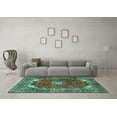 thumbnail image 3 of Ahgly Company Indoor Rectangle Medallion Turquoise Blue Traditional Area Rugs, 6' x 9', 3 of 4