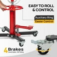 thumbnail image 3 of TUFFIOM Transmission Jack, 1660 lbs 3/4-Ton Hydraulic 2-Stage High Lift Vertical Telescoping Floor Jack Stand, 34" to 68" Lifting Range, w/Pedal, 360° Swivel Wheels, Garage/Shop Lift Hoist, 3 of 7