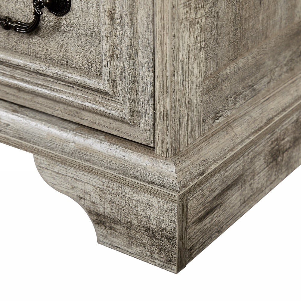 PORKISS 5 Drawer Dresser for Bedroom, Wood Chest of Drawers with Metal Handle, Farmhouse Modern Storage Cabinet Dresser Organizer for Living Room, Closet, Hallway, Grey