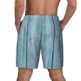 thumbnail image 2 of Lsque Mens Swim Trunks Turquoise Wooden1 Pattern - Bathing Suit Compression Liner - Beach Swim Shorts Swimwear - (S-3XL) - Stretch Quick Dry -XX-Large, 2 of 9