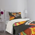 thumbnail image 3 of Ambesonne Music Quilted Bedspread Set 2 Pcs, Cassette Vinyl 70s, Twin Size, Multicolor, 3 of 5