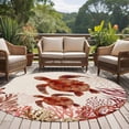 thumbnail image 4 of Ocean Red Turtles Round Area Rug 7Ft Washable Circle Rugs for Dorm Laundry Room, Coastal Coral Vintage Seagrass Flowers Non-Slip Carpet Floor Mats Indoor Outdoor Carpet Runner Aesthetic Home Decor, 4 of 8