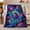 Alien in Ship, variant on Enchanted Crystal Alien Seated Glowing Throne Starry Galaxy, Festive Holiday Scene, Warm Flannel Blanket for Living Room and Family Room, Art Lovers Christmas Gift, Festive Home Decor