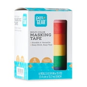 Pen+Gear Rainbow Masking Tape, 6 Rolls, 0.59 in*15 Yard, Multi Color