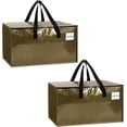 thumbnail image 2 of PYYNA-2-Pack Extra-Large Heavy-Duty Storage Totes with Reinforced Handles, Durable Zippers & Waterproof Material — Perfect for Space-Saving, Moving, Shipping and Travel (Smoked Gold), 2 of 4