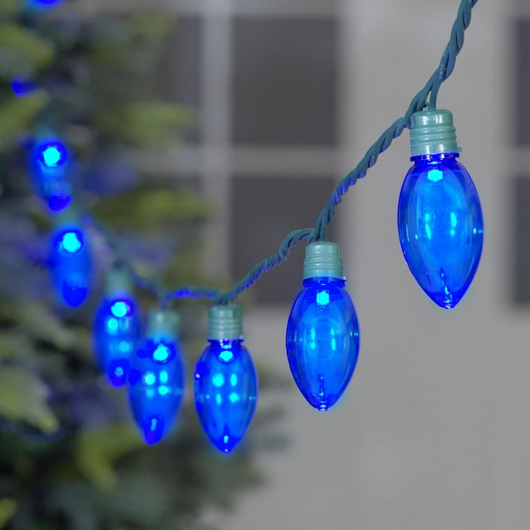 Holiday Time 100-Count Blue LED C9 Christmas Lights, with