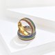 thumbnail image 3 of 2024 2 Pcs Rainbow Pride Ring Two-tone Rainbow Inlay Lover Wedding Engagement Bands 8mm Width Stainless Steel Pride Parade Rainbow Ring Couples Rings, 3 of 3
