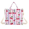 thumbnail image 7 of FORMRS Womens Corduroy Tote Bag Crossbody Shoulder Purse Handbag with Detachable Strap, Purple Stripe Cherry Pattern, 7 of 7