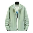 thumbnail image 2 of Mdesiwst Men Outdoor Jacket Long Sleeves Sun Protection Breathable Solid Color Zipper Closure Anti-UV Ultra-thin Plus Size Cycling Sports Sun Protection Coat Male Clothes, 2 of 7
