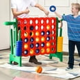 thumbnail image 5 of 4-to-score Giant Game Set, 2.5Ft Indoor Outdoor Game with Basketball Hoop, Ring Game, 42 Jumbo Rings, Quick-Release Slider, Perfect for Adults, Kids, Birth, Party, Holiday, Green, 5 of 5