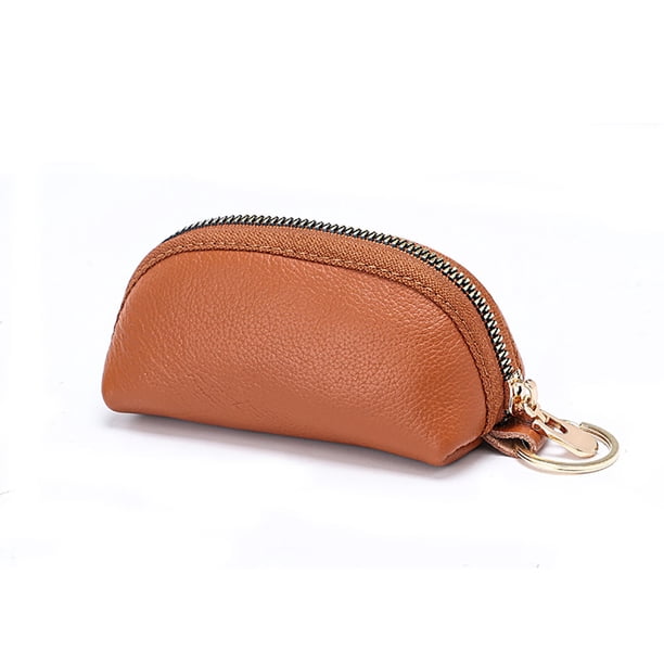 Monedero de cuero para mujer, carteras de mano de lujo con cremallera de Color sólido para mujer