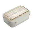 thumbnail image 2 of Meitianfacai Lunch Box Student Portable Lunch Box Microwave Heating Office Worker Lunch Box, Beige, 2 of 6