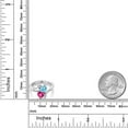 thumbnail image 6 of Gem Stone King 925 Sterling Silver Swiss Blue Topaz Pink Created Sapphire Ring for Women (1.78 Cttw, Heart Shape 6MM, Gemstone November Birthstone, Size 9), 6 of 6