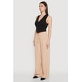 thumbnail image 3 of Womens Gauze Knit High Waisted Wide Leg Pants, 3 of 5