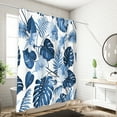 thumbnail image 4 of Shower Curtain Polyester Waterproof with Stereoscopic Tropical Leaf & Flower Print - Water-Repellent Bathroom Curtain with Hooks, Easy Care, 4 of 6