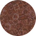 thumbnail image 1 of Ahgly Tapis Rond Lavable en Machine Intérieur Transitionnel Marron Sienne, 3 Pieds Rond, 1 of 7