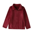 thumbnail image 2 of BiZtdJrK Winter Coats for Women Casual Full Zip Fleece Jackets Solid Color Lapel Plush Jacket with Pockets 2024 Fall Clothes 90 off Clearance Sale Wine L, 2 of 6