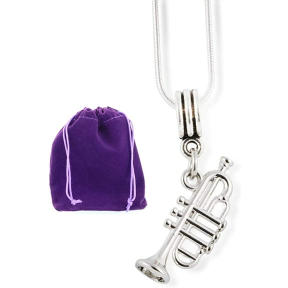 Trumpet Jewelry - Trumpet Charm on a Trumpet Necklace These are Great Trumpet Gifts for Women and Trumpet Jewelry for Men