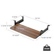 EUREKA ERGONOMIC Adjustable Keyboard Tray Under Desk, 28x11 Inch Large Slide Out Keyboard & Mouse Platform Tray, Wooden Pull Out Computer Keyboard Drawer for Typing Home Office Desk, Walnut C86