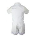 thumbnail image 5 of Baby Boy Toddler Baptism Church Formal Paisley Vest Shorts Suit White + Hat, 5 of 6
