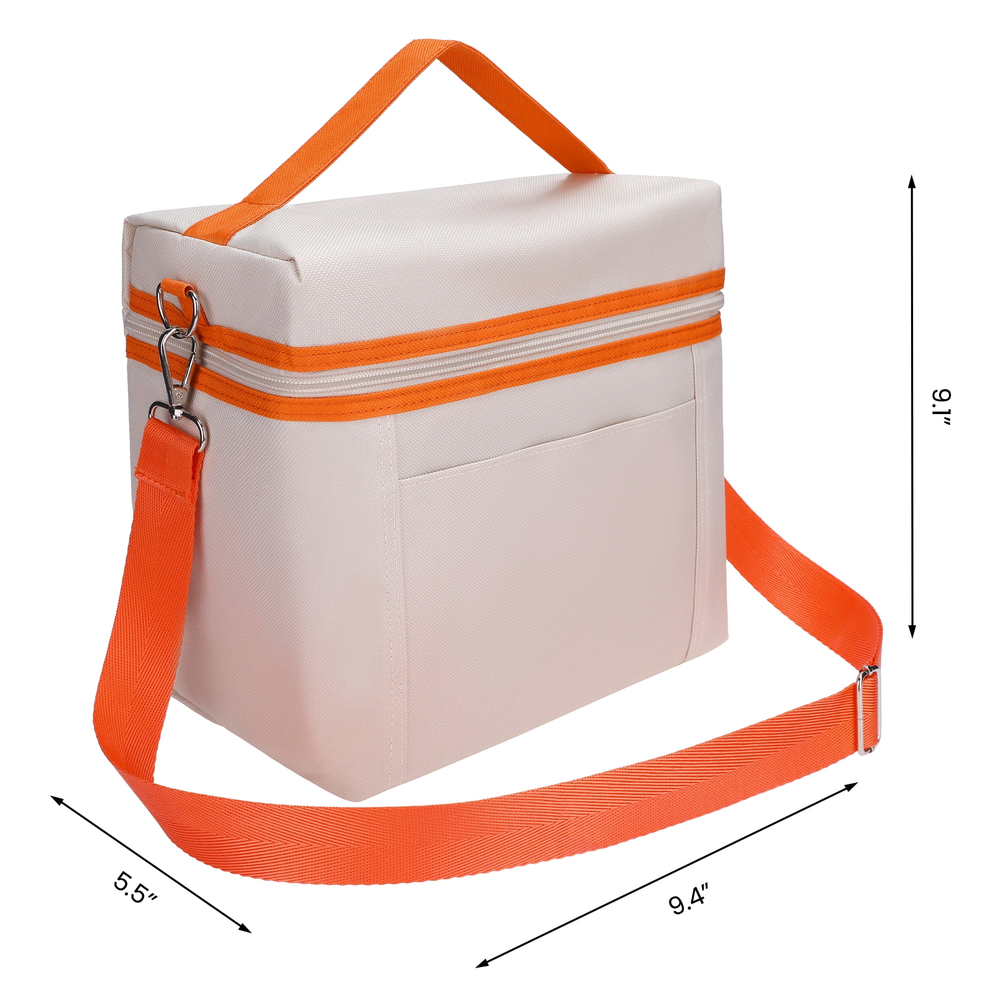 Unique Bargains Insulated Leakproof Lunch Bag for Work, Picnic White 9.4*5.5*9.1in