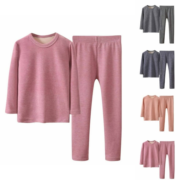 Feancey Cotton Pj Sets for Boys Toddler Girls Long Sleeve Top and Pants 2 Piece Pajama Set Solid Casual Sleepwear Outfits for Kids Blue 6 Years