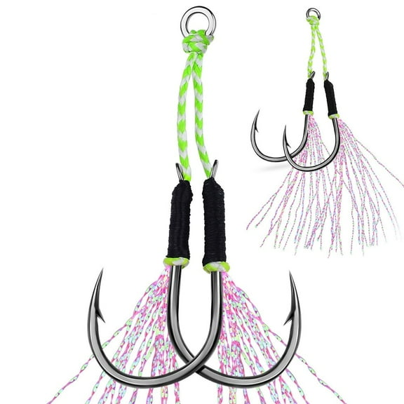 20Pairs Fishing Saltwater Double Assist Jigging Hook Butterfly Jig Fishing Hooks
