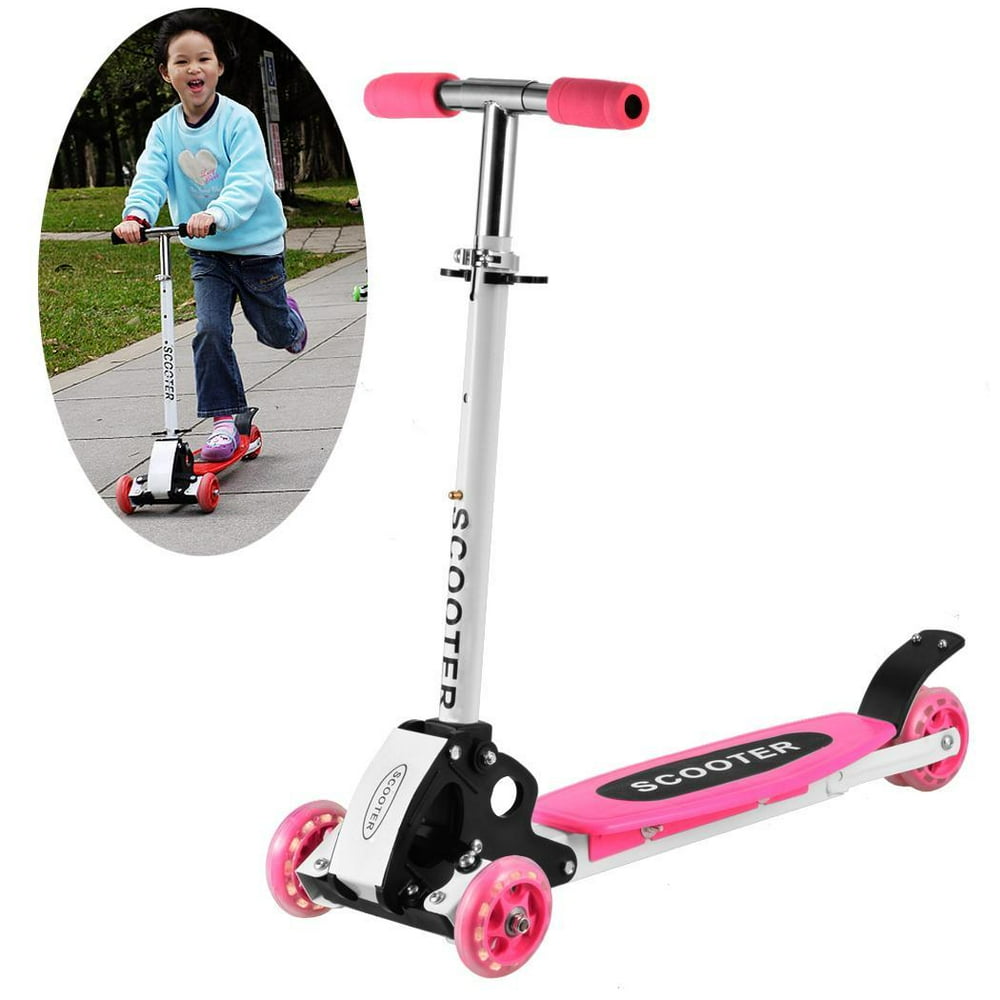 Toddler Kids Scooter 3 Wheel Kick Scooter with Seat and Flashing Wheels