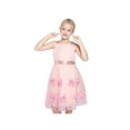 thumbnail image 1 of Robe de Demoiselle d'Honneur Rose Blush Feuille d'Érable Brodée Robe Dos Nu 12 Ans, 1 of 9