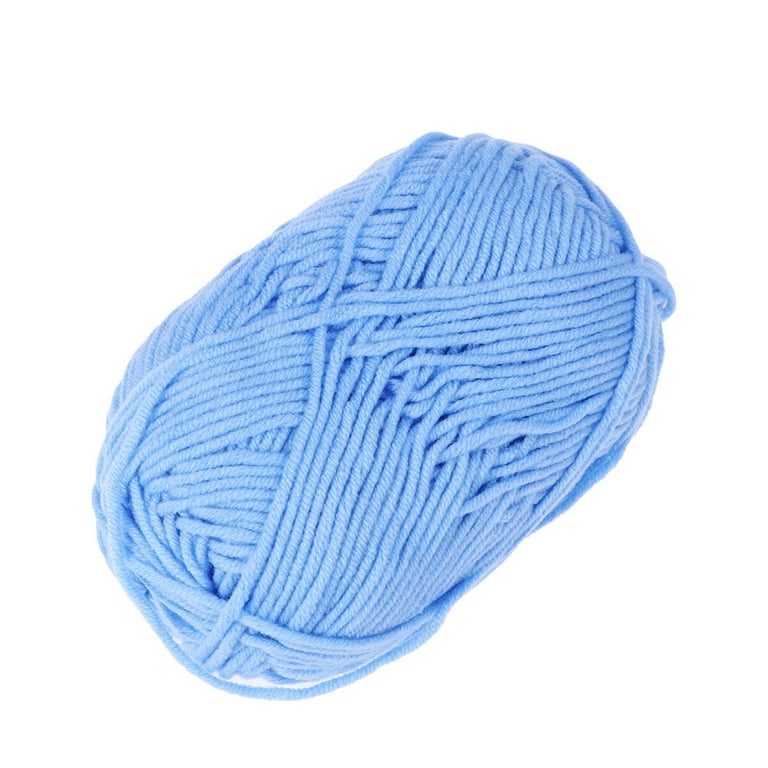 50g Milk Cotton Yarn Cotton Chunky Hand-Woven Crochet Knitting Wool Yarn Warm Yarn for Sweaters Hats Scarves DIY (Blue), Size: 2.5