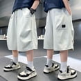 thumbnail image 2 of oqasdz Boys Pants Elastic Waist Lightweight Knee Length Baggy Loose Carto Pants with Pockets for Kids Everyday Comfort Daily Wear Summer Outdoor, 2 of 4