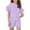 01#Light Purple, variant on Girl's 2 Piece Outfit Ruffle Trim Flounce Short Sleeve Top and Drawstring High Waist Shorts Set