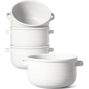 Le Tauci 28-Oz Ceramic Soup Bowls With Handles, Set of 4