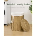 thumbnail image 4 of MX-Laundry Hamper with Lid Laundry Basket with Lid 19.0 Gal (72 L) Round Wicker Laundry Basket Handwoven Rattan Hamper Removable Bag 2 Mesh Bags Handles for Living Room Bathroom Natural, 4 of 8
