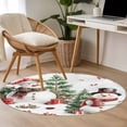 thumbnail image 4 of Round Rugs 3.3Ft, Snowman Christmas Round Area Rug Washable Indoor Throw Carpet, Xmas Tree Botanical Snowflake Soft Non Slip Circle Rug for Laundry Room Patio Home Decor Aesthetic, 4 of 8