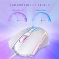 thumbnail image 3 of Redragon M910-W RGB Wired Gaming Mouse 8000 DPI 9 Programmable Buttons with Rapid-Fire Button - White, 3 of 7