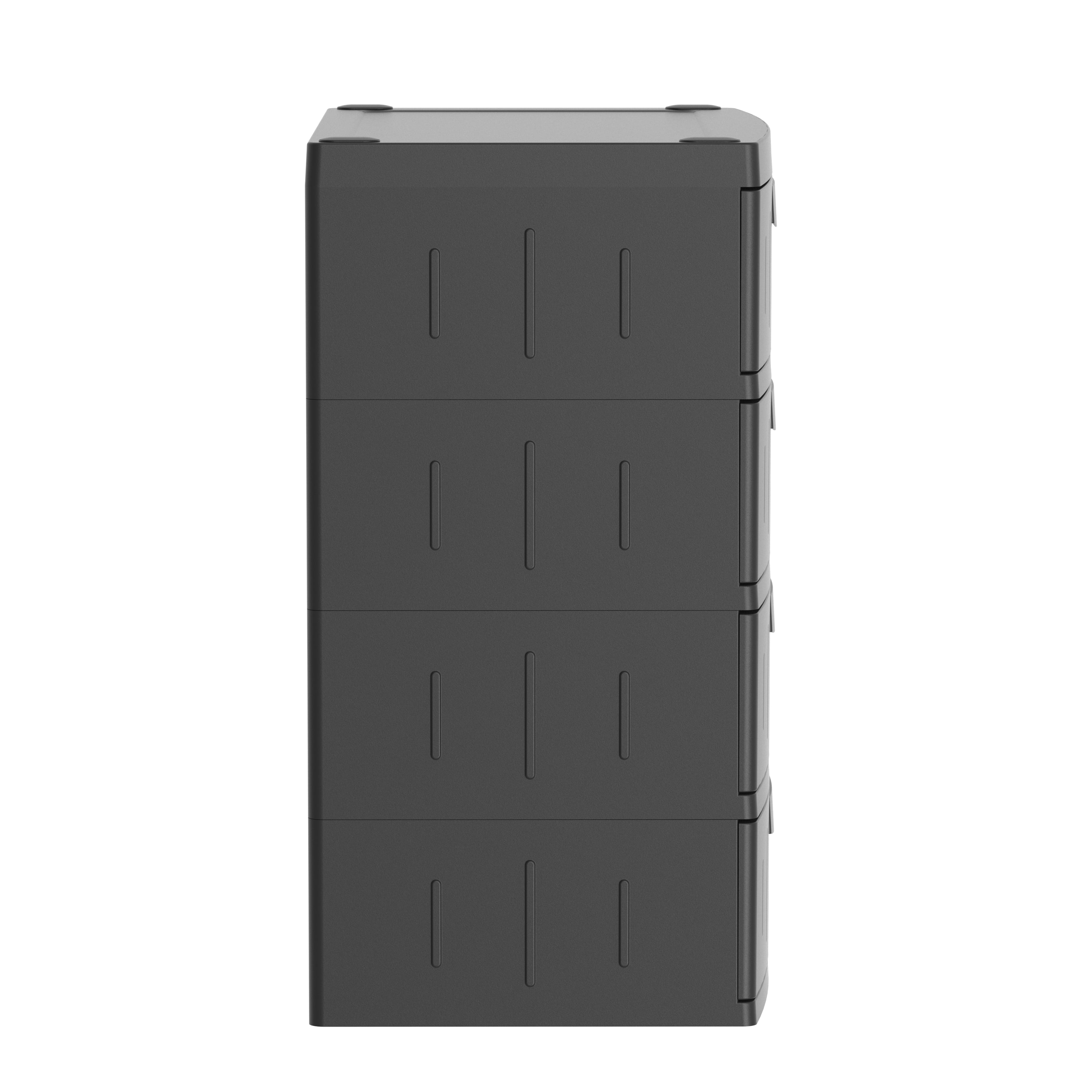 Hyper Tough 4 Drawer Plastic Garage Cabinet 18.7D x 25.39W x 35.31H,  Black 