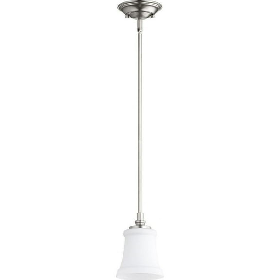 Palmerston Broadway 1 Light Pendant in Bailey Street Home Home Collection Style 5.25 inches Wide By 7 inches High-Satin Nickel Finish-Satin Opal Glass
