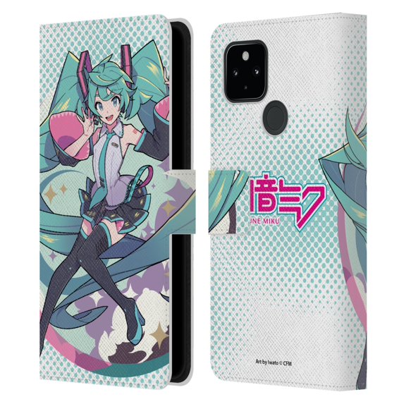 Head Case Designs Officially Licensed Hatsune Miku Graphics Pastels Leather Book Wallet Case Cover Compatible with Google Pixel 4a 5G