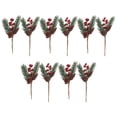 thumbnail image 2 of Injueey 10 unids/set de ramas de pino festivas garantizadas para una impresionante decoración navideña para el hogar, tallos de frutos rojos Kits de decoración para fiestas Tipo 2, 2 of 6