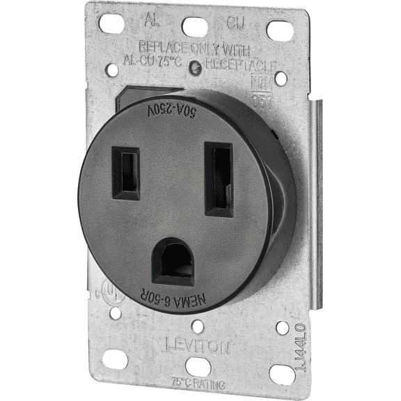 Leviton Duplex Receptacle — UL Listed for US Residential Electrical Code Compliance, Drop-in NEC-Standard Wiring