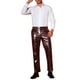 thumbnail image 2 of Pantalones metálicos INSPIRE CHIC para hombres, pantalones rectos brillantes para fiesta disco, pantalones brillantes 30 rojos, 2 of 5
