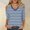 Blue, variant on Free Shipping 3/4 Sleeve Tops for Women Cold Shoulder Open Shoulder V Neck Shirts Sexy Casual Striped Flower Shirts Dressy Blouse