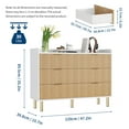 thumbnail image 2 of Commode Cannelée à 6 Tiroirs en Chêne, Commode Double Moderne de 47,2 Pouces avec Poignées en Métal et Design Courbé - Armoire de Rangement Grand pour Chambre, Salon et Entrée, 2 of 7