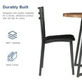 thumbnail image 4 of VECELO Round 3-Piece Dining Set, Compact Dining Table and 2 Chairs with Metal Frame, Couple Table Chair Set for 2, Antique Brown, 4 of 8