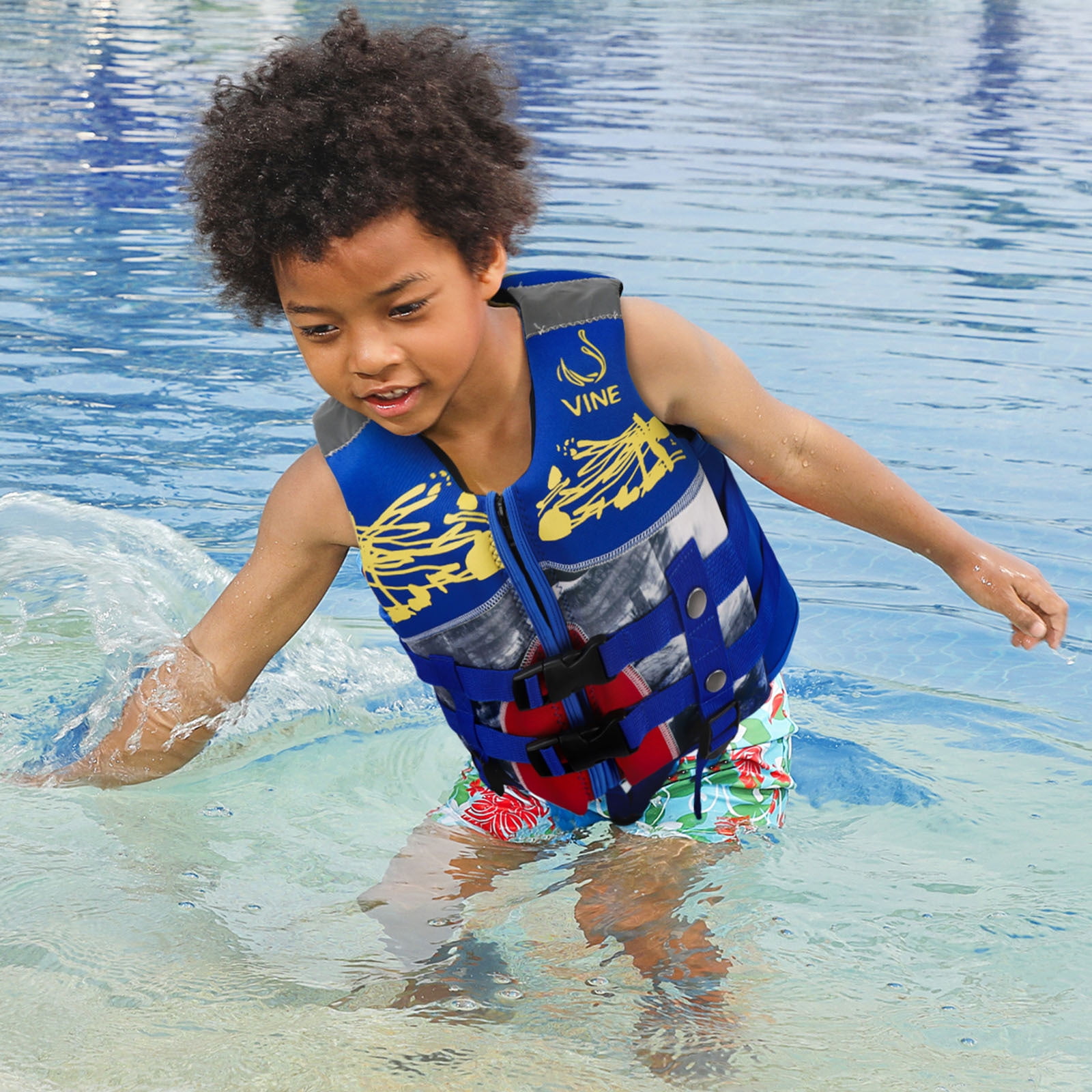 Gogokids Kids Swim Vest Flotation Life Jacket Bouyancy Swimwear with Adjustable Harness,Blue