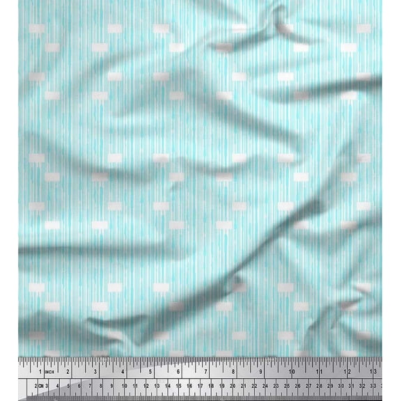 Soimoi Cotton Duck Fabric Textured Stripe Shirting Printed Craft Fabric by The Yard 42 Inch Wide