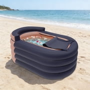 1.4m Portable Inflatable Hot Tub with Electric Air Pump, Foldable Spa Tub, Freestanding Inflatable Bathtub
