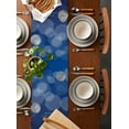 thumbnail image 2 of Navy Blue Christmas Table Runner 72 Inches, Xmas Balls Pine Needles Snowflakes Bed Runner Dresser Scarves Tabletop for Indoor Outdoor Parties/Ceremony/Banquet, 18" x 72", 2 of 8